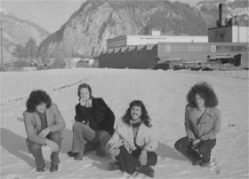 v. l. n. r.: Guntram Burtscher, Wolfgang B&ouml;ck, Hermann Delago, Markus (Wak) Weiler